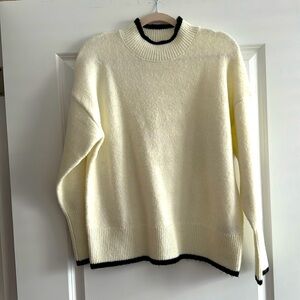 Soft Cream Mock Turtleneck Sweater